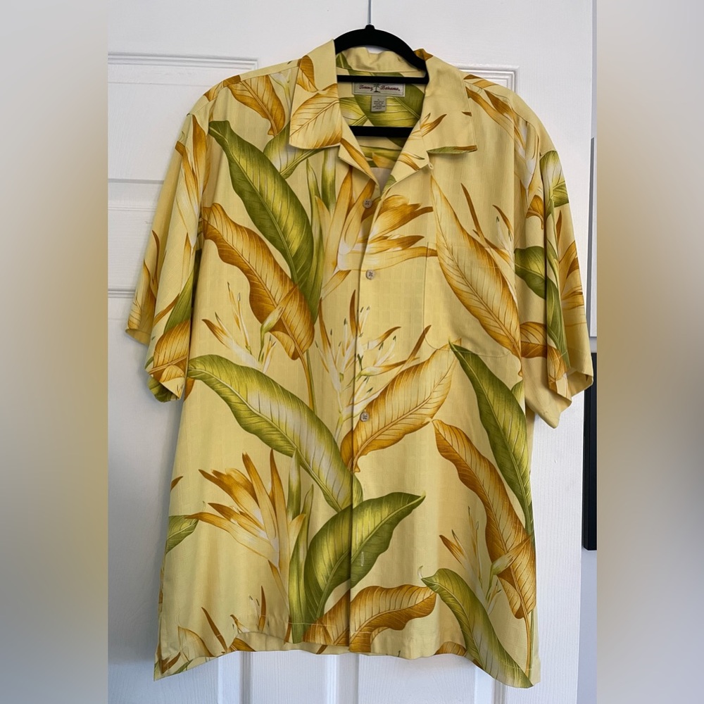 Tommy Bahama men’s shirt. Size large. In excellent condition. No snags.